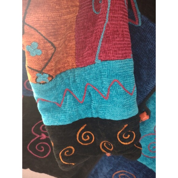 Vintage Allure Wearable Art Cardigan Chenille Size Large Eclectic Versatile - Picture 3 of 8